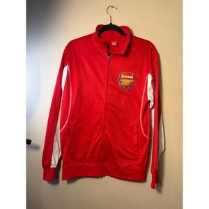 Arsenal FC Rhinox Red White Full Zip Track Jacket Soccer Mens Medium